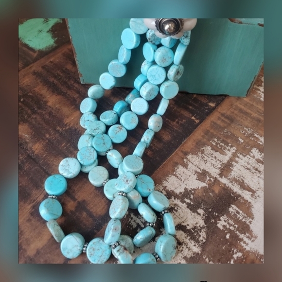 Turquoise two strand necklace - Picture 2 of 5